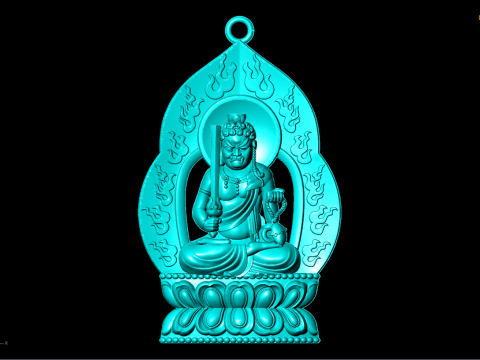 Acala Vidyaraja Pendant - Fudo Myoo Pendant - N023909 3D Print Model
