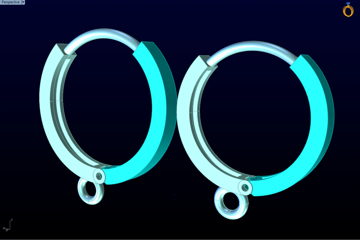 Earring ring Circle - N219 3D Print Model .c4d .max .obj .3ds .fbx .stl .blend 