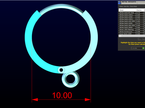 Anting Cincin Lingkaran - N219 Model Cetak 3D
