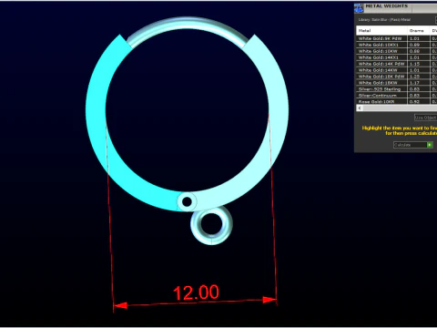 Earring ring Circle - N219 3D Print Model
