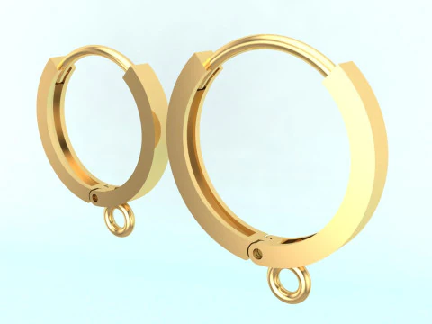 Earring ring Circle - N219 3D Print Model