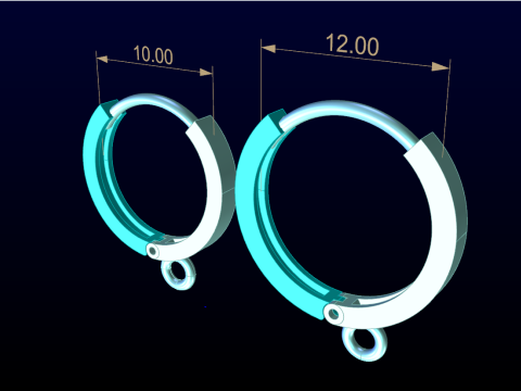 Anting Cincin Lingkaran - N219 Model Cetak 3D