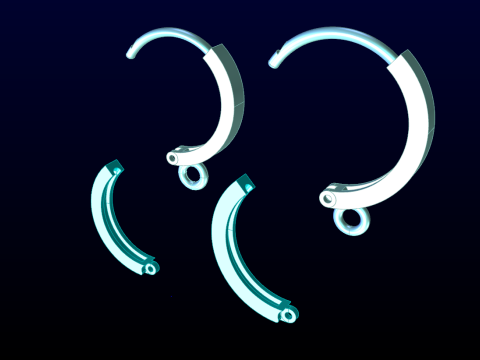 Anting Cincin Lingkaran - N219 Model Cetak 3D