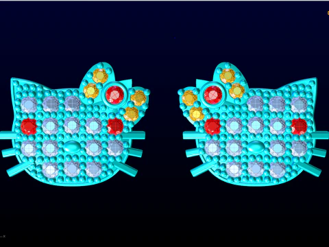 Kitty oorbellen - Kat oorbellen - Hello Kitty oorbellen - N618 3D printmodel