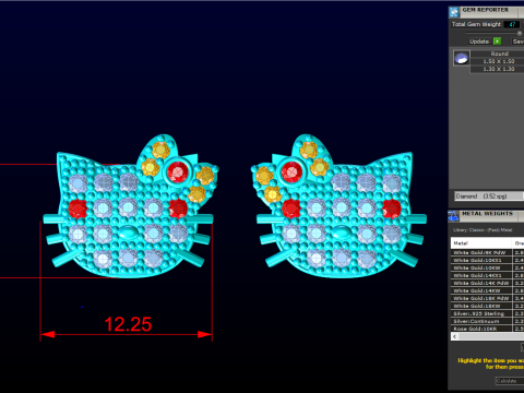 Kitty earrings - Cat earrings - Hello kitty earrings - N618 3D Print Model