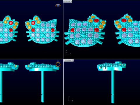Kitty earrings - Cat earrings - Hello kitty earrings - N618 3D Print Model