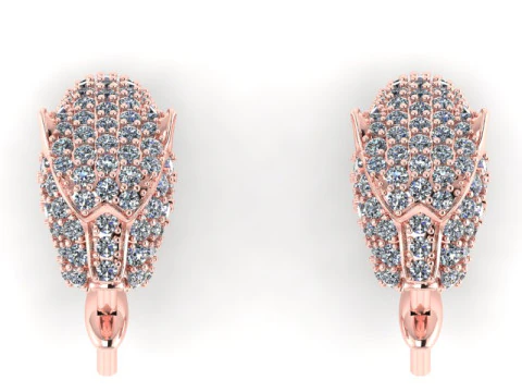 Leopard head earrings - Leopard earrings - Cheetah-earrings - N6165 3D Print Model