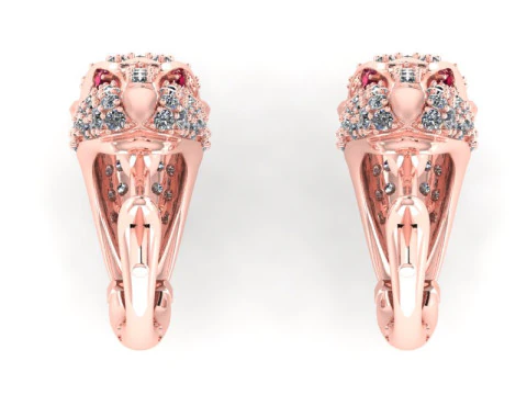 Leopard head earrings - Leopard earrings - Cheetah-earrings - N6165 3D Print Model