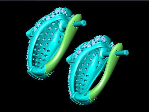 豹头耳环 - 豹纹耳环 - 猎豹耳环 - N6165 3D 打印模型