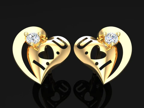 Heart earrings - Love earrings - Womens earrings - N653 3D Print Model