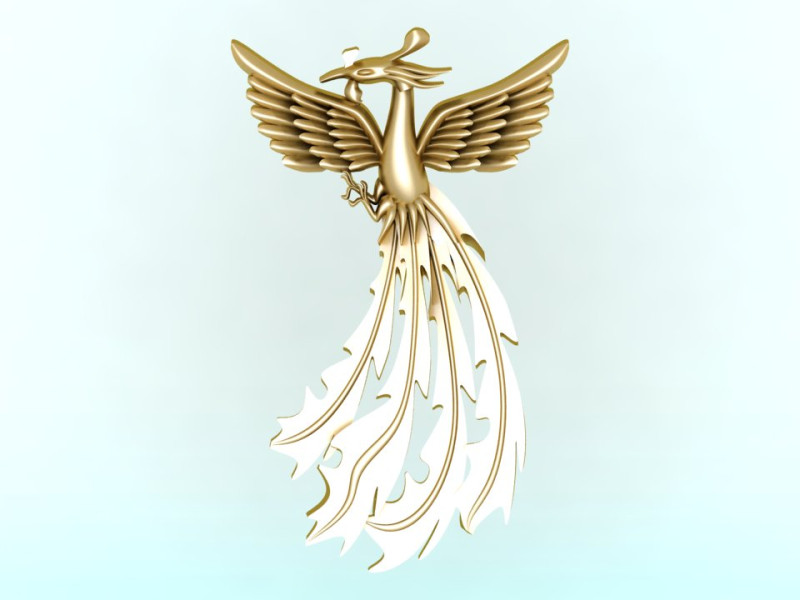 凤凰珠宝 - 凤凰戒指 - 凤凰吊坠 - N5407 3D 打印模型 .c4d .max .obj .3ds .fbx .stl .blend