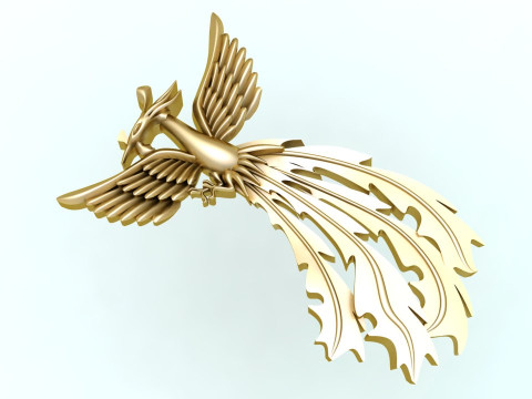 凤凰珠宝 - 凤凰戒指 - 凤凰吊坠 - N5407 3D 打印模型