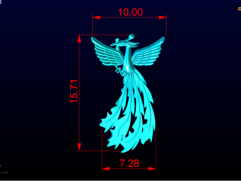 凤凰珠宝 - 凤凰戒指 - 凤凰吊坠 - N5407 3D 打印模型