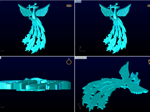 凤凰珠宝 - 凤凰戒指 - 凤凰吊坠 - N5407 3D 打印模型