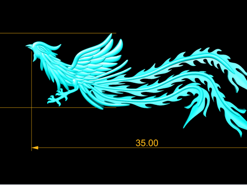 Phoenix for jewelry - Phoenix for pendant - Phoenix for ring - N6861 3D Print Model
