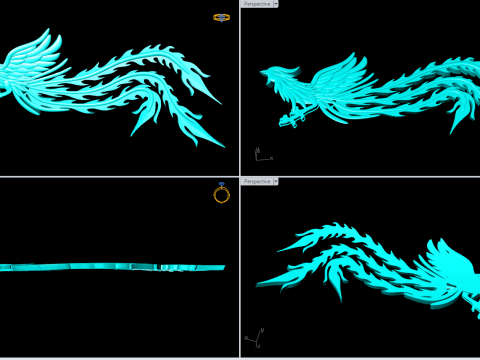 Phoenix for jewelry - Phoenix for pendant - Phoenix for ring - N6861 3D Print Model