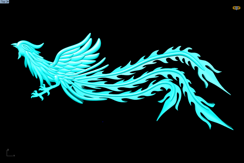Phoenix for jewelry - Phoenix for pendant - Phoenix for ring - N6861 3D Print Model .c4d .max .obj .3ds .fbx .stl .blend 
