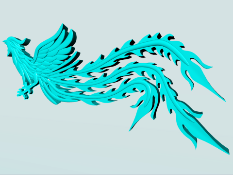 Phoenix for jewelry - Phoenix for pendant - Phoenix for ring - N6861 3D Print Model
