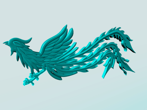 Phoenix for jewelry - Phoenix for pendant - Phoenix for ring - N6861 3D Print Model