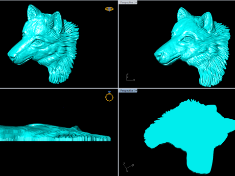 Cachorro para joalheria - Lobo para anel - Cachorrinho para pingente - N453 Modelo de Impressão 3D