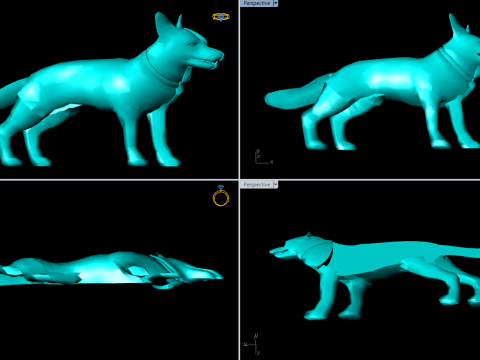 Hund als Schmuck - Wolf als Ring - Hundewelpe als Anhänger - N3888 3D Druckmodell