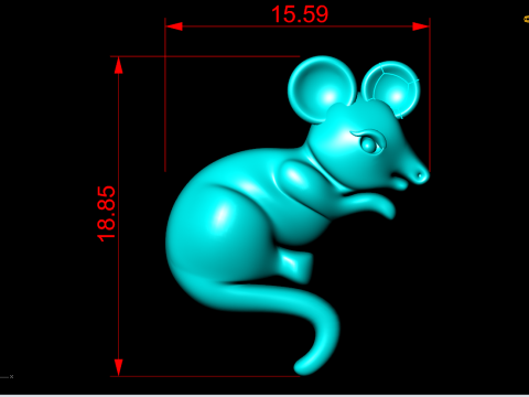 Mickey Mouse untuk perhiasan - Mouse untuk cincin - Mickey untuk liontin - N6156 Model Cetak 3D