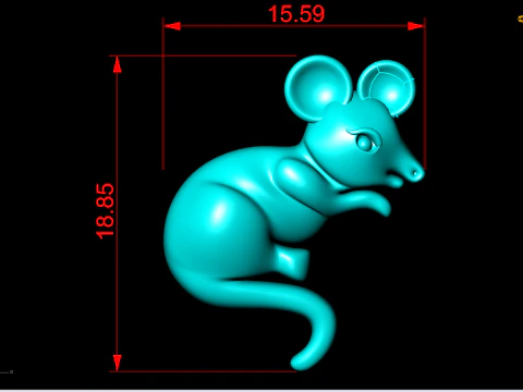 Mickey Mouse for jewelry - Mouse for ring - Mickey for pendant - N6156 3D Print Model