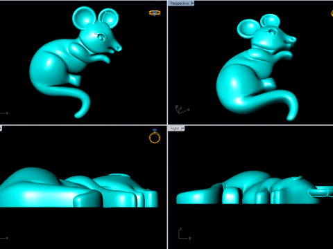 Mickey Mouse for jewelry - Mouse for ring - Mickey for pendant - N6156 3D Print Model