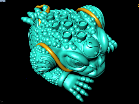 आभूषणों के लिए टोड - अंगूठी के लिए जिन चैन - तीन टांगों वाला टॉड पेंडेंट - N904 3D प्रिंट मॉडल