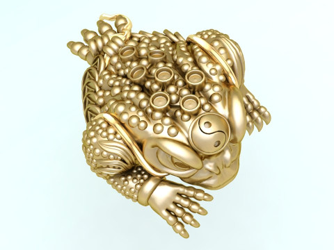 Toads for jewelry - Jin Chan for ring - Three legged toad pendant - N904 3D Print Model
