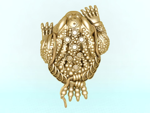Toads for jewelry - Jin Chan for ring - Three legged toad pendant - N904 3D Print Model