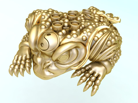 Toads for jewelry - Jin Chan for ring - Three legged toad pendant - N904 3D Print Model
