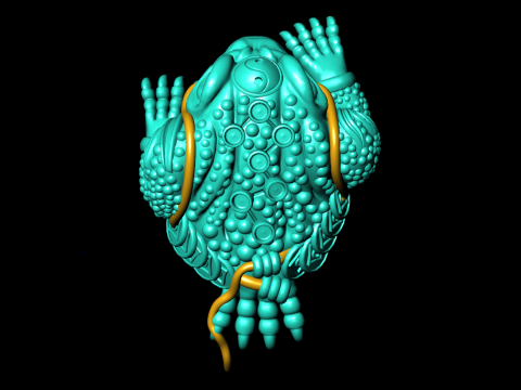 Toads for jewelry - Jin Chan for ring - Three legged toad pendant - N904 3D Print Model