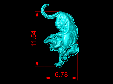 Тигр для прикраси - Тигр для каблучки - Тигр для кулона - N237 3D Принт Модель