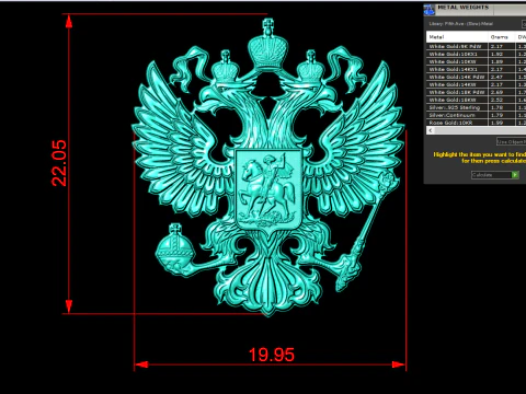 Eagle for jewelry - Eagle for ring - Eagle for pendant - N833 3D Print Model