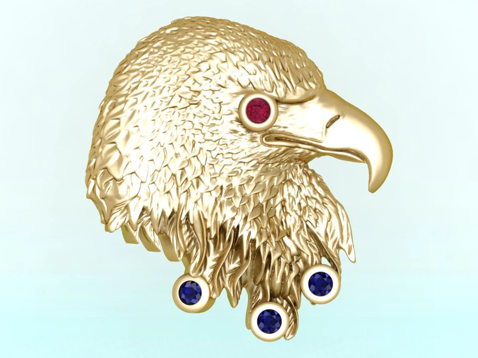 Eagle for jewelry - Eagle for ring - Eagle for pendant - N843 3D Print Model .c4d .max .obj .3ds .fbx .stl .blend 
