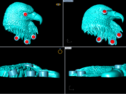 Elang untuk perhiasan - Elang untuk cincin - Elang untuk liontin - N843 Model Cetak 3D