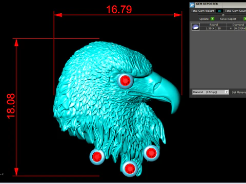 Eagle for jewelry - Eagle for ring - Eagle for pendant - N843 3D Print Model