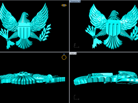 Águila para joyería - Águila para anillo - Águila para colgante - N843A Modelo de impresión 3D
