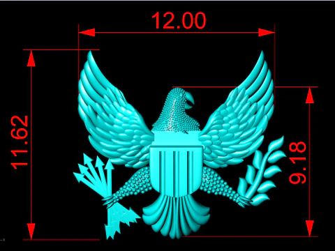 Eagle for jewelry - Eagle for ring - Eagle for pendant - N843A 3D Print Model