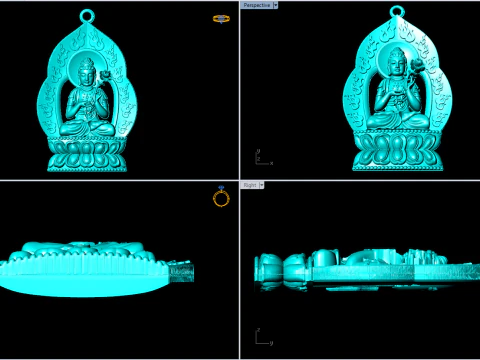 Mahasthamaprapta Bodhisattva Pendant - Buddha Pendant - N116142 3D Print Model