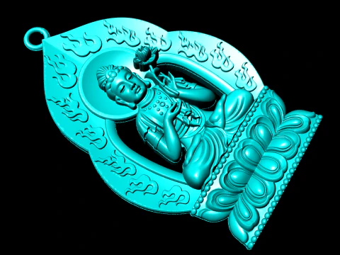 Mahasthamaprapta Bodhisattva Pendant - Buddha Pendant - N116142 3D Print Model