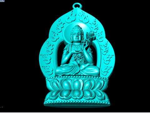 Mahasthamaprapta Bodhisattva Pendant - Buddha Pendant - N116142 3D Print Model