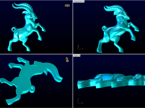 Capra per gioielli - Capra per anello - Capra per ciondolo - N415 Modello di stampa 3D