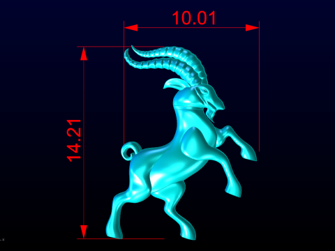 Capra per gioielli - Capra per anello - Capra per ciondolo - N415 Modello di stampa 3D