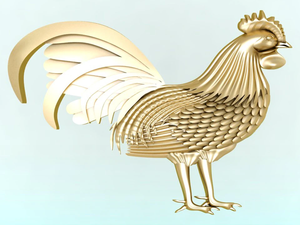 Chicken for jewelry - Chicken for ring - Chicken for pendant - N554 3D Print Model .c4d .max .obj .3ds .fbx .stl .blend 