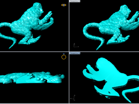 Affe für Schmuck - Affe für Ring - Affe für Anhänger - N6156 3D Druckmodell