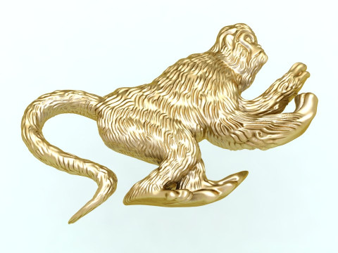 Affe für Schmuck - Affe für Ring - Affe für Anhänger - N6156 3D Druckmodell