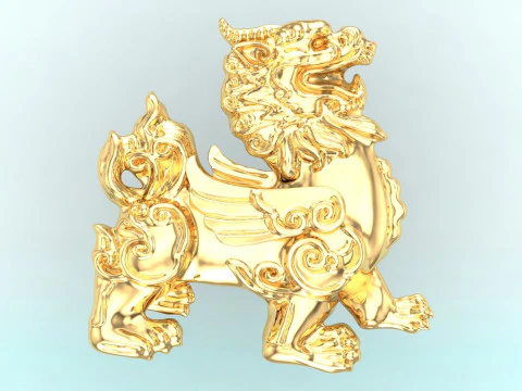 Unicorn for jewelry - Unicorn for ring - Pixiu for pendant - N747 3D Print Model
