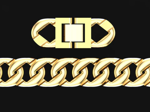 Kubanisches Armband - Kettenarmband - Miami Cuban Link - N937 3D Druckmodell